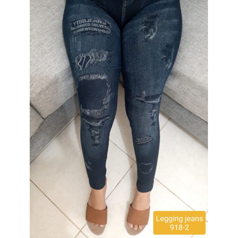 NEW LEGGING JEANS 918-2 hitam IMPORT / LEGGING IMPORT MURAH