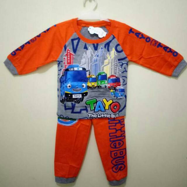 Baju anak Tayo/baju karakter Tayo/baju anak laki/setelan anak laki