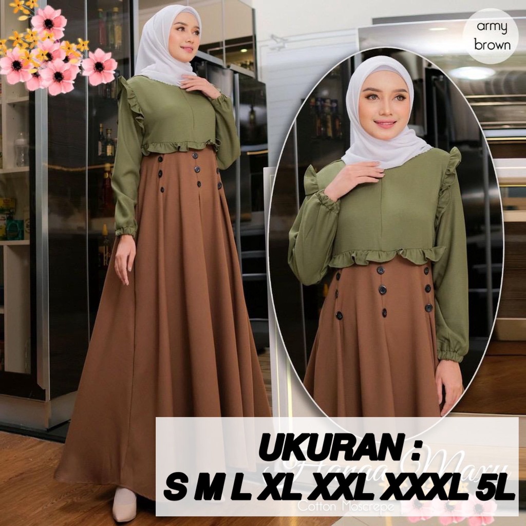 ( S M L XL XXL XXXL 5L ) HANAA MAXI DRESS | BAJU GAMIS JUMBO GAMIS