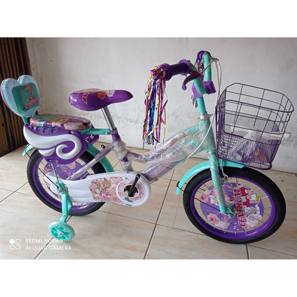 sepeda mini anak perempuan 16 centrum CT 2505 usia 4-7 tahun GAMBAR LOL