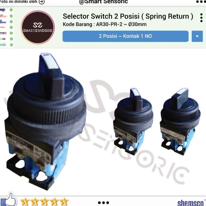 Selector Switch AR30-PR2 30mm SC 2 Posisi Shemsco Fuji Electric