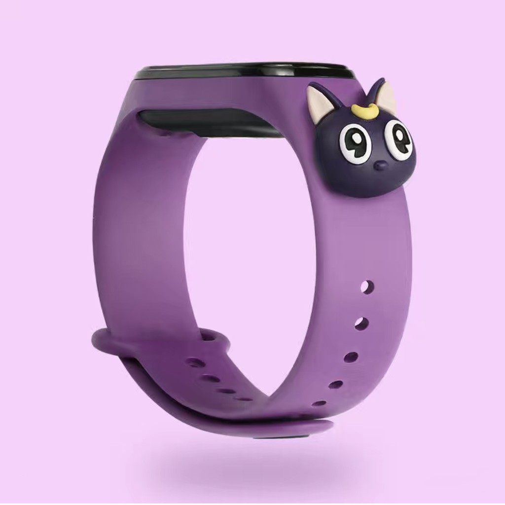 Jam Tangan Elektronik Tahan Air IP67 Motif Kartun Anak Laki-laki Perempuan LED Minimalis Gelang A25-Purple Luna