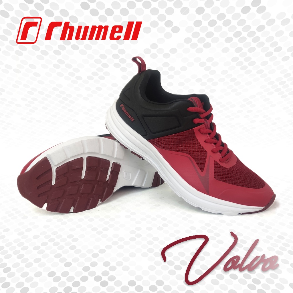 Sepatu Sneakers Running Maroon Putih Pria Rhumell - Volvo Maroon White