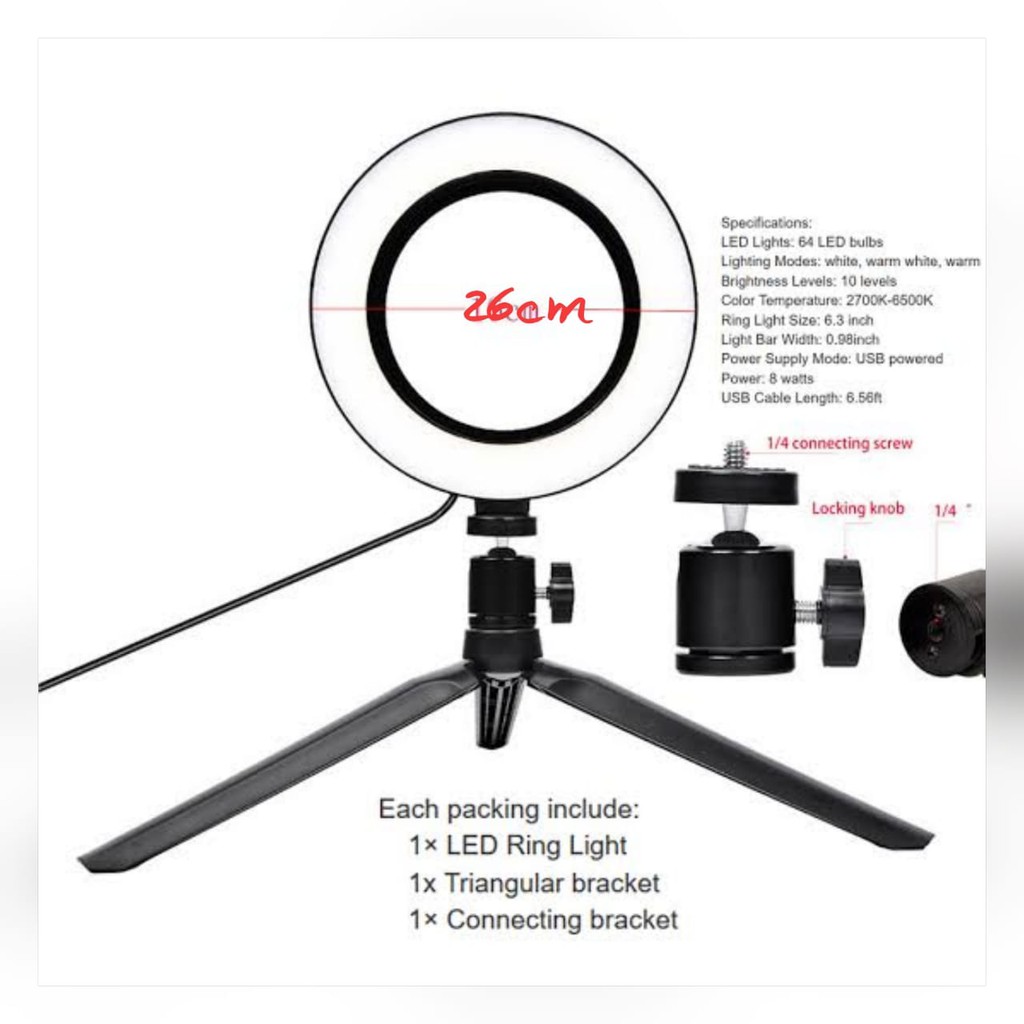 Tripod Mini Plus Ring Fill Light 26 CM Termurah