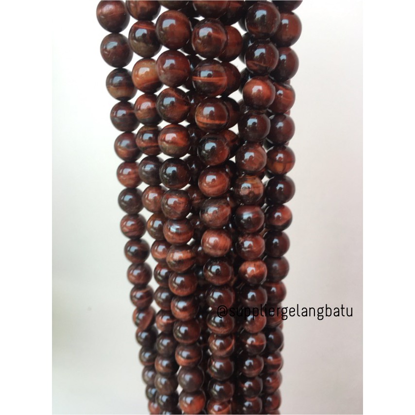 bahan craft blackred 12mm tiger eye merah akik biduri sepah fosil kayu merah gelap supplier fashion