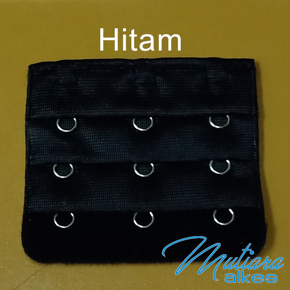 Pengait Bra Extension / Penyambung tali BH 3 kait / Sambungan Bra Save-Hitam