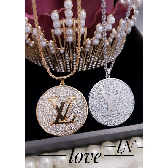 Xuping kalung lapis emas asli 18k liontin LV love X2508