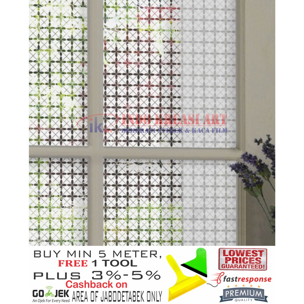 STIKER KACA STICKER KACA MOTIF 90 KACA FILM MOTIF PELAPIS KACA JENDELA
