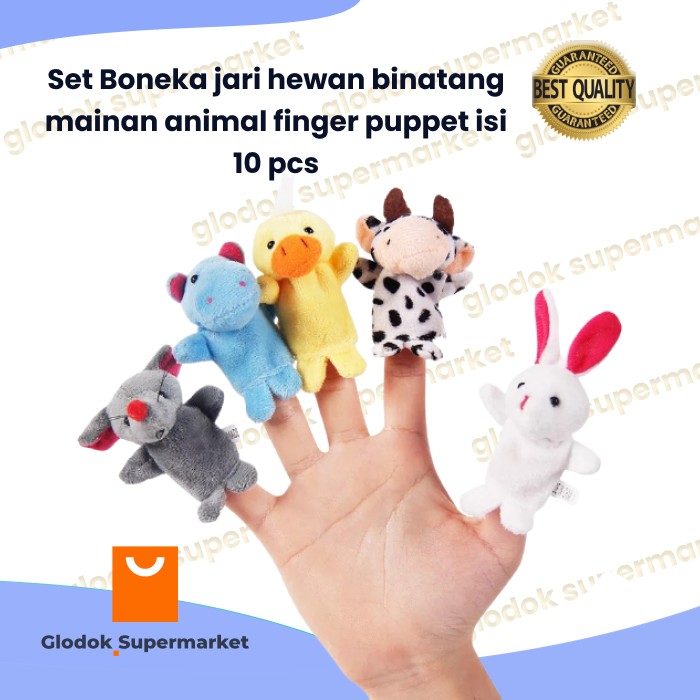 Set Boneka jari hewan binatang mainan animal finger puppet isi 10 pcs