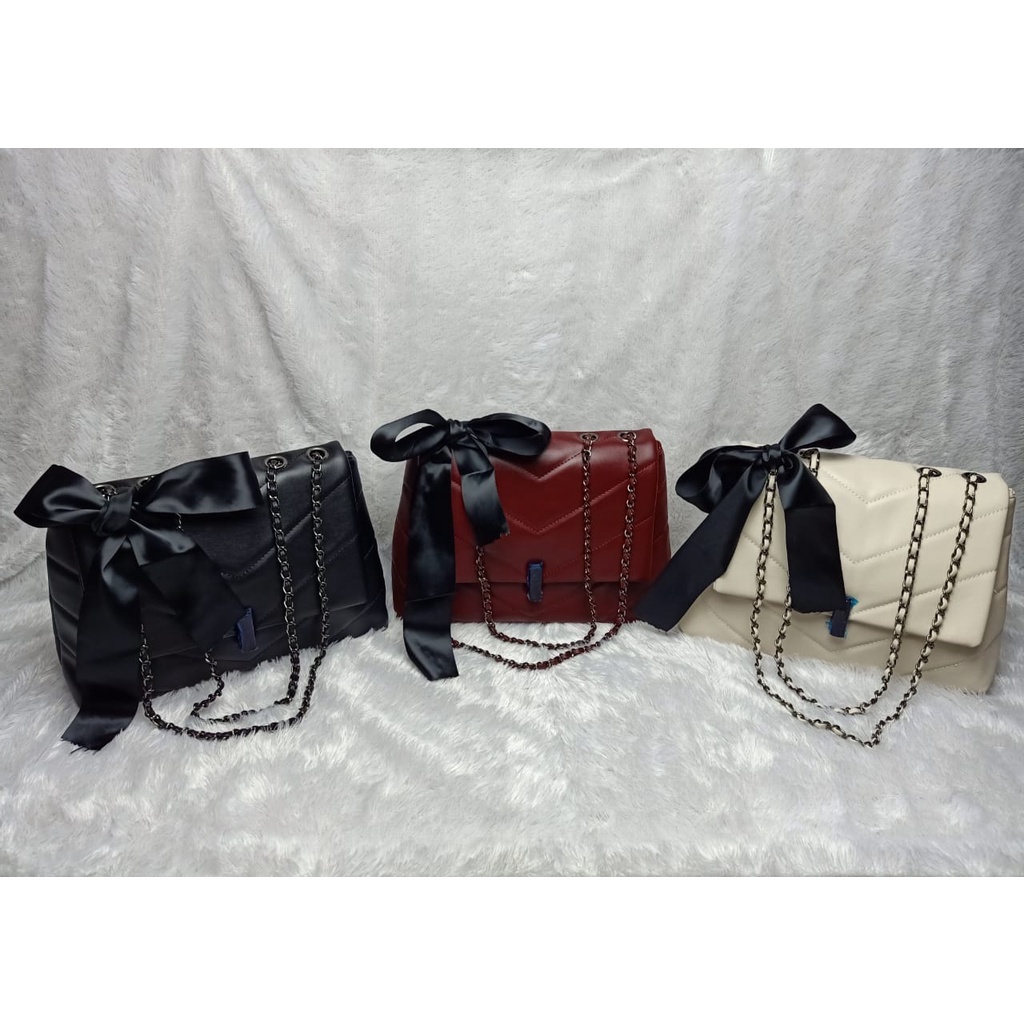 BJ15252 - BLACK/RED/WHITE TAS SLEMPANG BAHU TOTE TAS WANITA TALI RANTAI FASHION IMPORT MODIS ELEGAN TERMURAH TERLARIS TERBARU BAGSTORE JAKARTA TAS BATAM CR7546 JT91200 EL5252 GT1785 LT1439 BQ3164