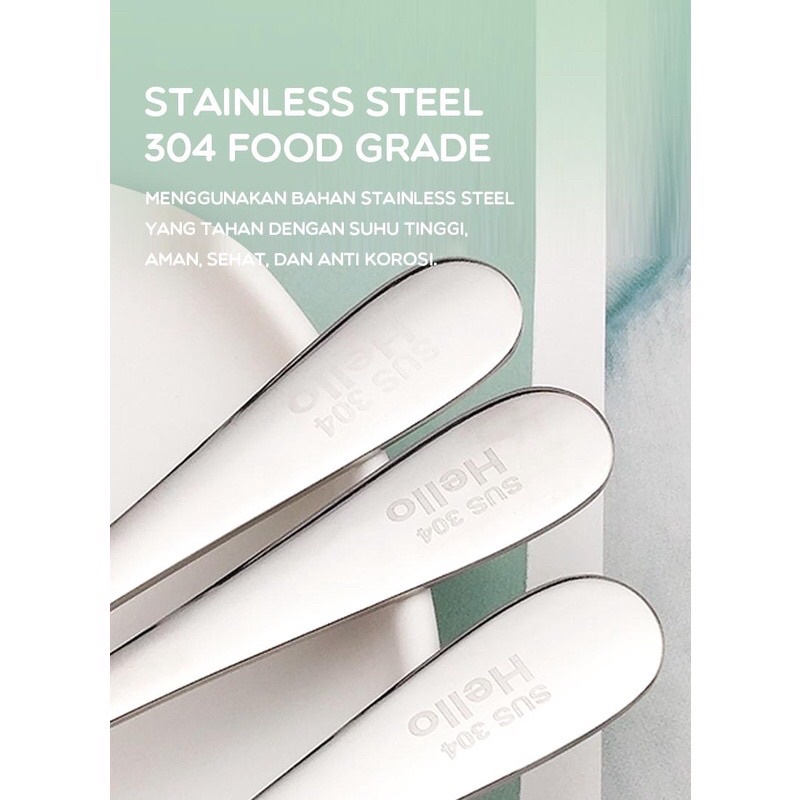 SAMONO STW30 Alat Makan Set Sendok Sumpit Stainless Steel 304 Food Grade Tahan Panas