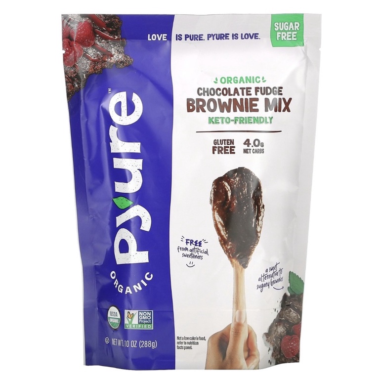 

pyure organic chocolate fudge brownie mix keto friendly 288 gr