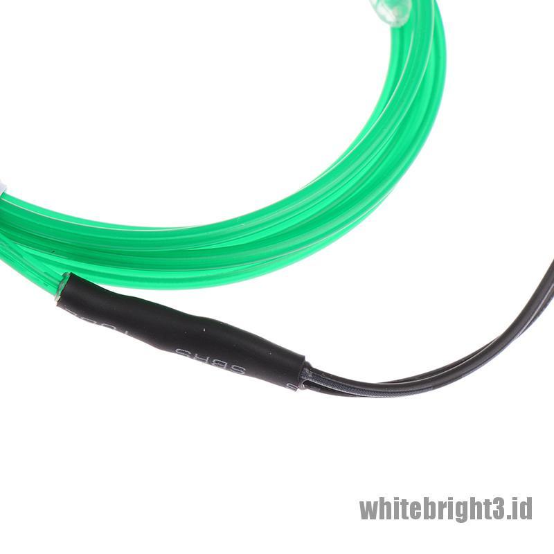 Lampu Neon LED EL Wire Rope Flexible 1M Warna Putih Untuk Dekorasi Pesta Dansa