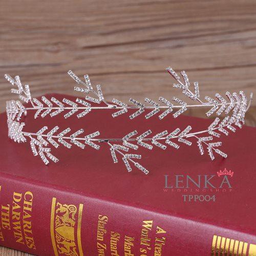 LENKA Tiara Rambut Crystal Wedding Aksesoris Pesta Pernikahan Mahkota TPP004