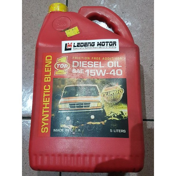 Oli Mobil Diesel Top1 SAE 15w-40 5 Liter Formula 1 USA