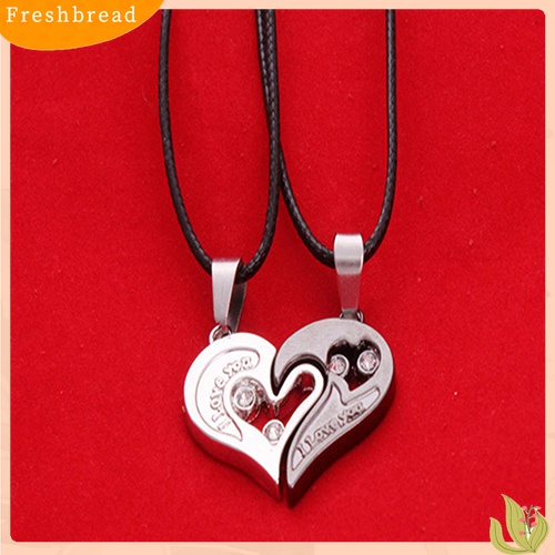 [TERLARIS]2 Pcs Stylish His and Hers Heart Pendant English Letters Couples Love Necklaces