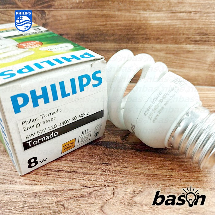 PHILIPS Tornado 8W | Lampu Spiral Hemat Energi | E27