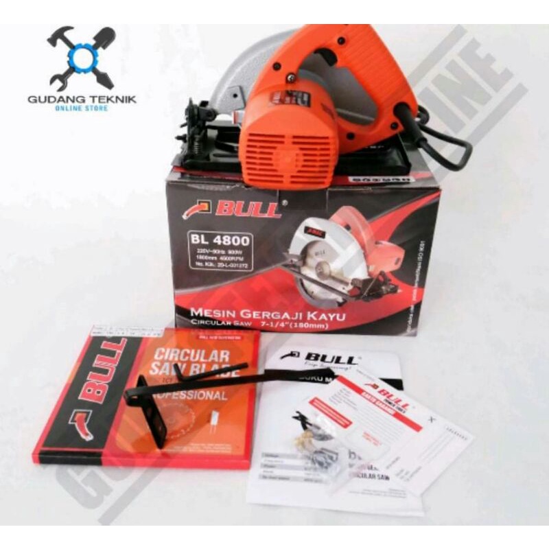 Mesin Gergaji Kayu Circular Saw Bull BL4800  / Mesin Gergaji Circle 7inch Bull BL murah dan berkuali