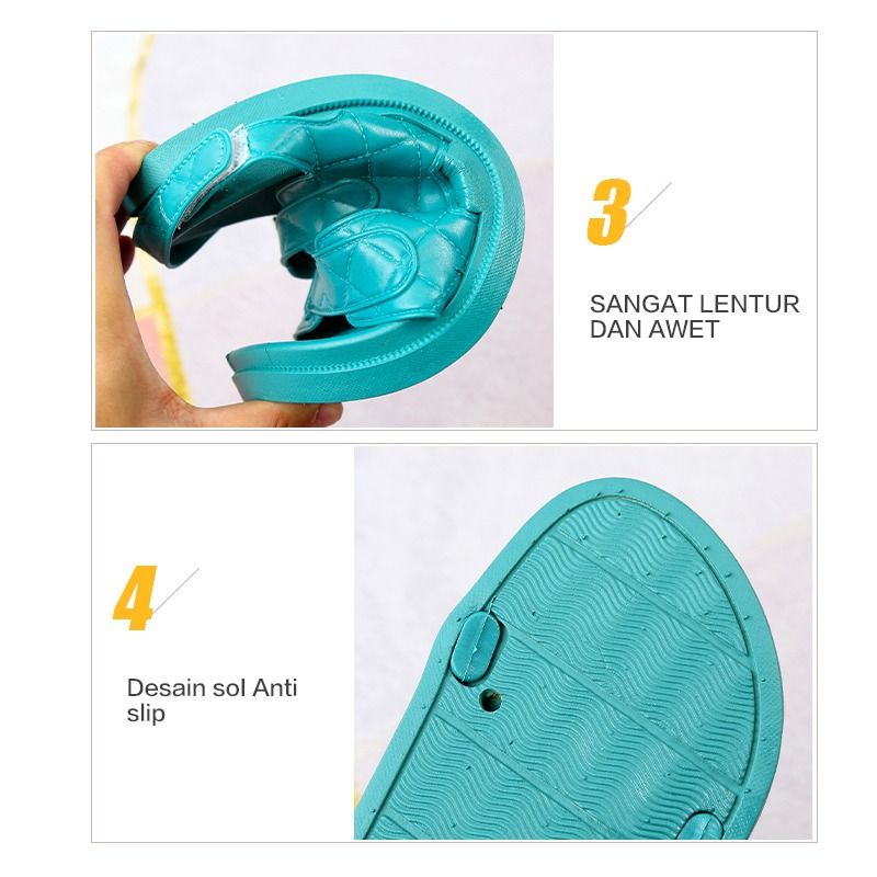 2062 [WONDERLY] Sendal Wanita Tali Jelly Sandal Wanita Karet Sendal Tali Sandal Flat Tali Sandal Slop Sandal Selop Karet