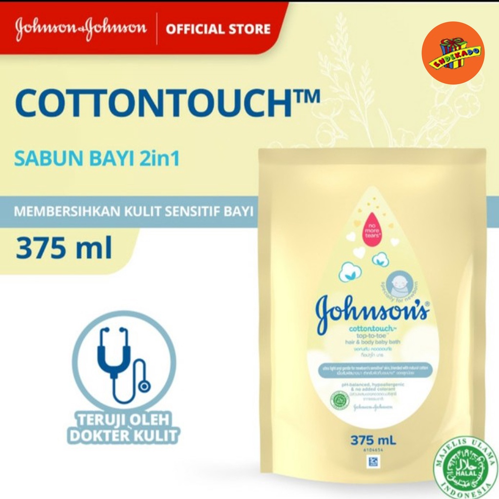 Johnson's Cottontouch Top to Toe Hair and Body Baby Bath Refill 375ml