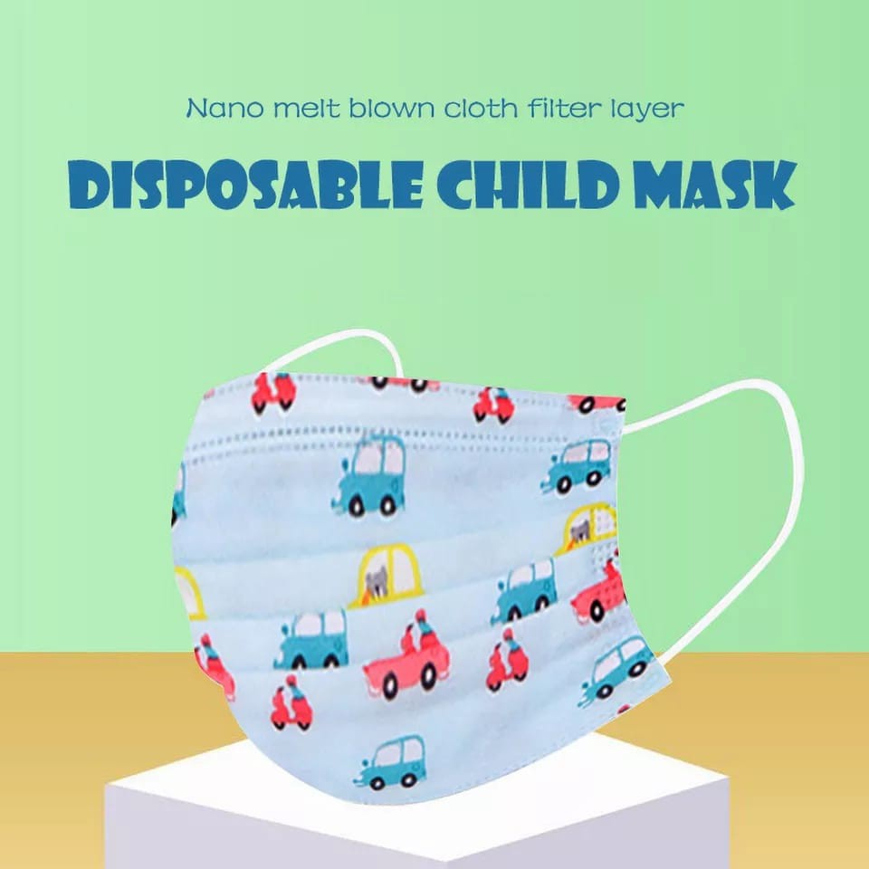 1 Pak isi 10 pcs Masker Anak Disposible Mask For Children Unisex Cewek Cowok / Masker Anak Anti Viru