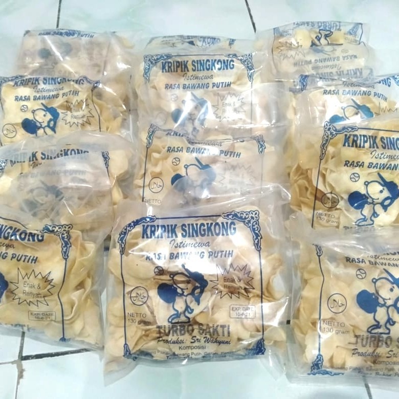 

Kripik Singkong Madura 130gr Turbo Sakti Rasa Bawang, Pedas Manis, Keripik Original