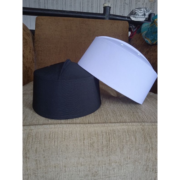 Peci Putih polos anak & dewasa kopiah assagofah songkok haji peci tinggi 8