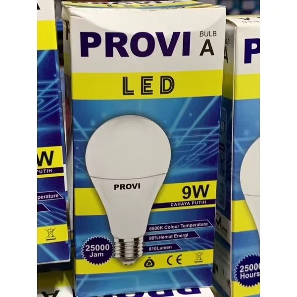 BOHLAM BOLA LAMPU LED PROVI 9W 9WATT GARANSI 1 TAHUN LAMPU LED BULB