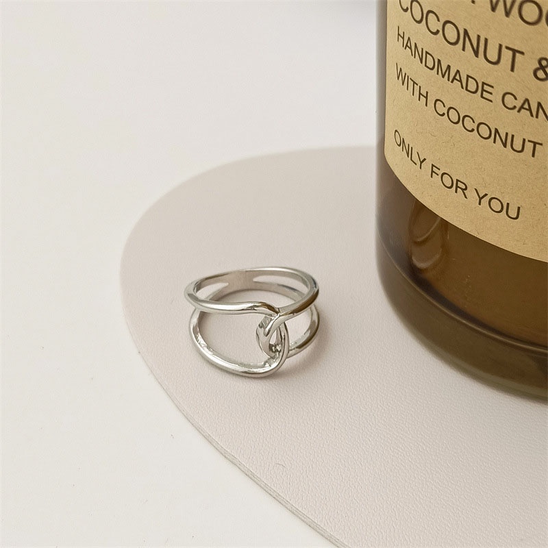 【COD】1 Pc Korea Hip Hop Keren Geometris Bulat Cross Cincin Sederhana Fashion Perhiasan Unisex