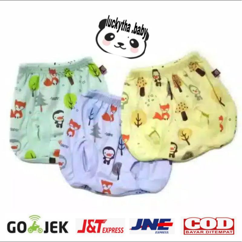 6pcs_celana pop bayi warna full print/celana pop Tara warna/celana pendek bayi/perlengkapan bayi