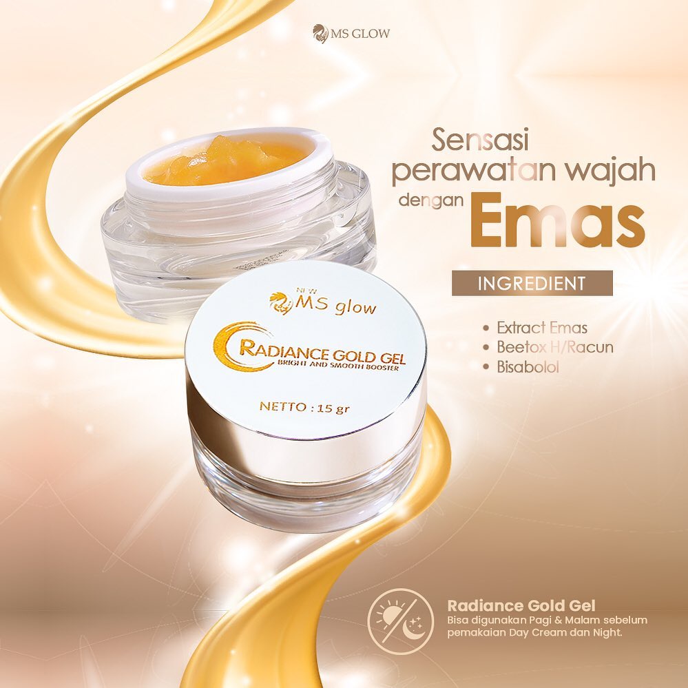 SERUM MS GLOW ACNE SERUM WHITENING GOLD SERUM LIFTING PEELING SERUM GOLD LUMINOUS READY MS GLOW-radiance gold