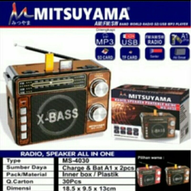 Cod Radio Speaker Portable//Speaker X Bas All in one Mitsuyama MS-4030