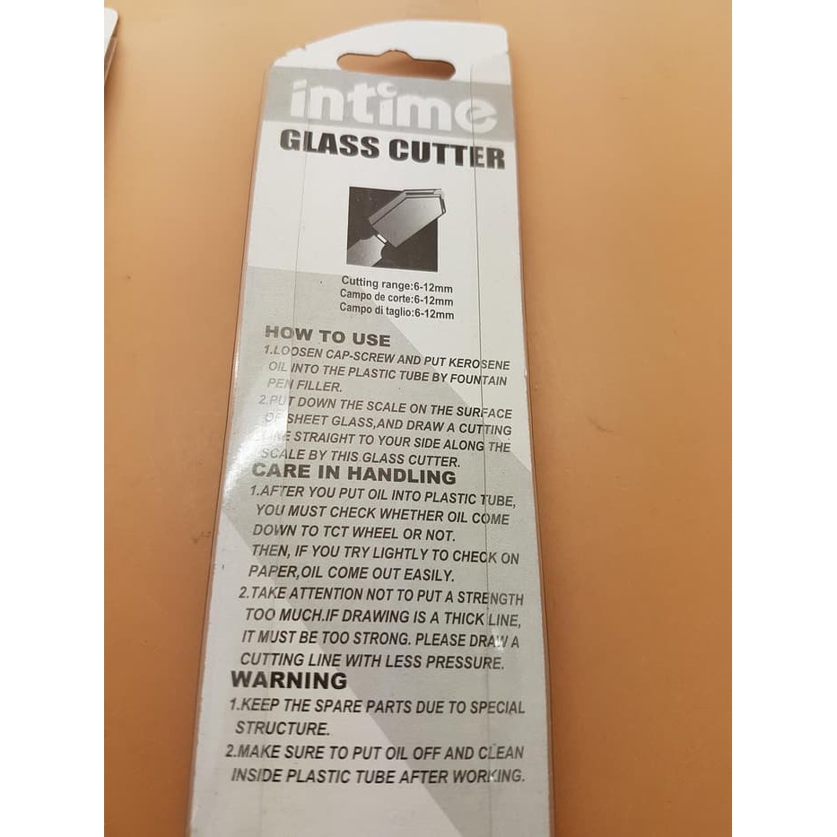 Merk Intime Alat Pemotong Kaca / Oil Rolling Glass Cutter-2