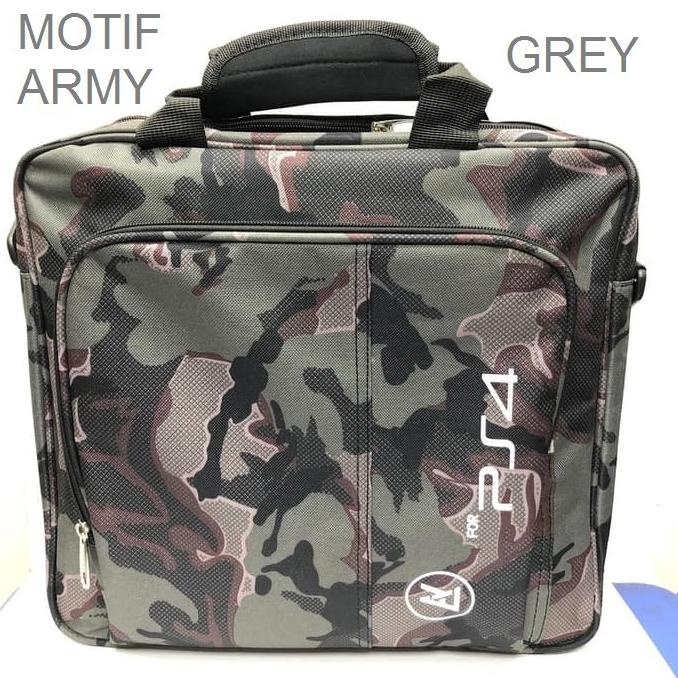 Tas Ps4 Fat Slim Pro Travel Carry Bag Sony Playstation 4 Army Motif