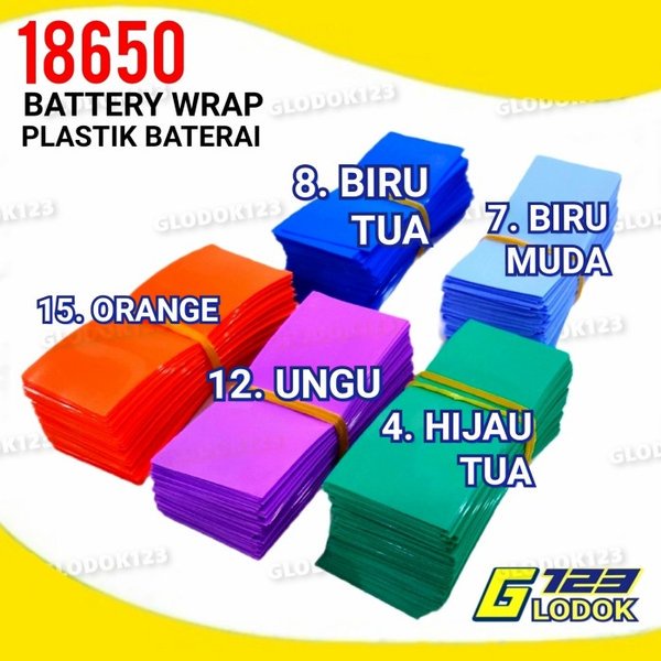 Battery Wrap 18650 Sleeve PVC Jaket Plastik Cover Batre Batere Baterai