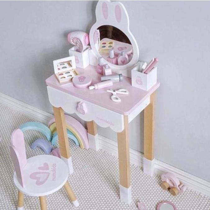 Nunukids Dressing Table Mainan Kayu Anak Meja Rias
