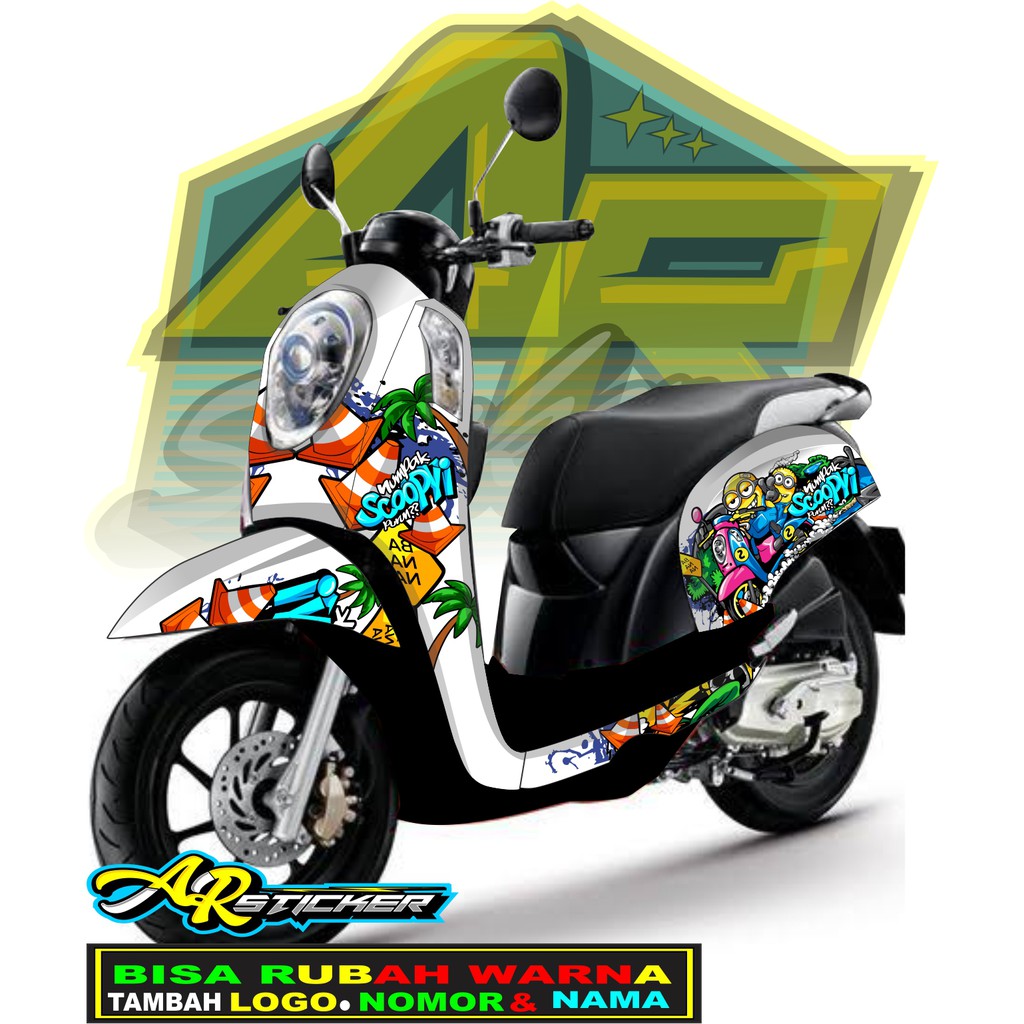 Decal scoopy Decal Scoopy full body Full Blok Decal Scopy Dekal Stiker Fi 2014 2015 2016 2017 MINION