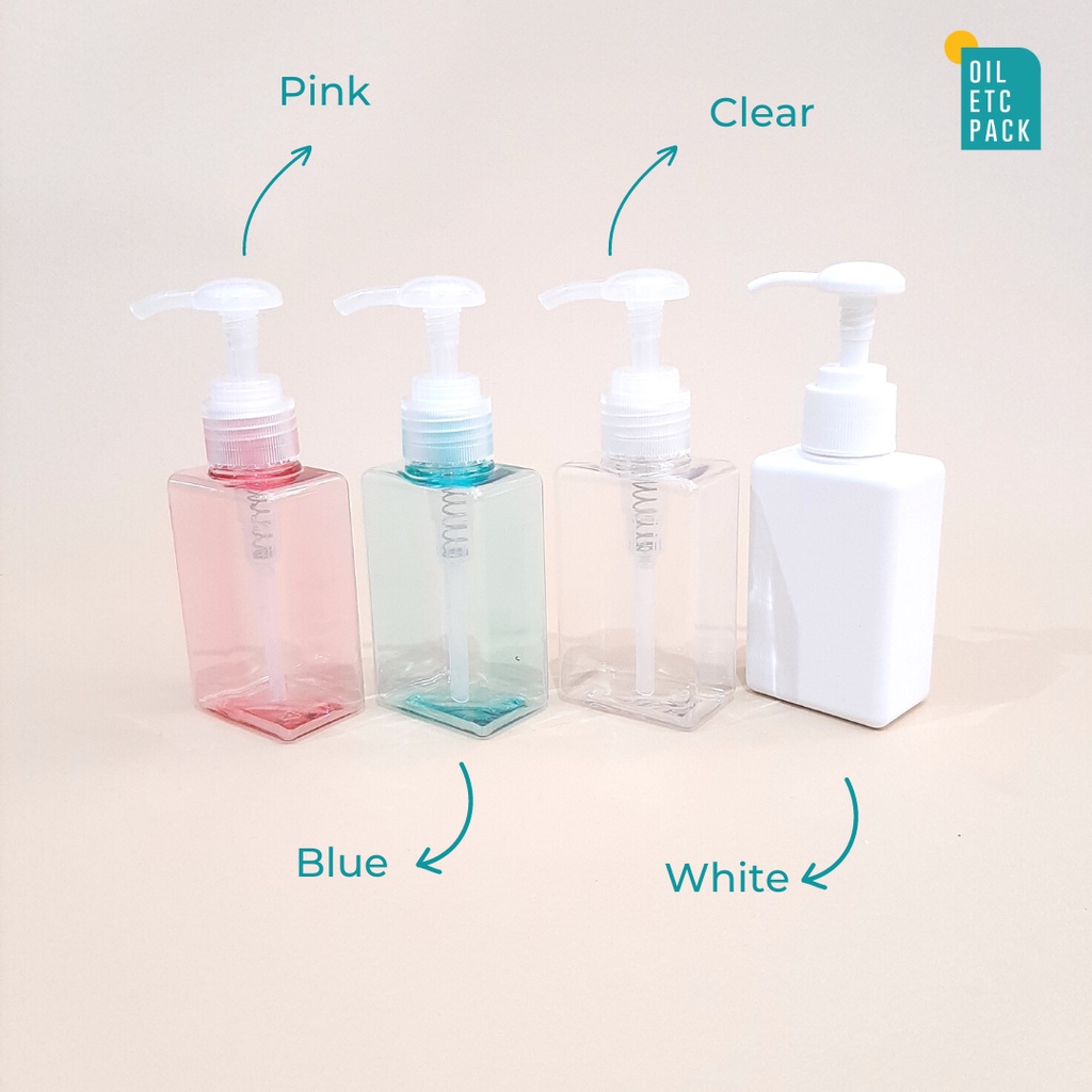 Botol Pump Plastik 100ml Aesthetic / Tempat Refill Kosong Sabun Mandi Cair, Cuci Tangan, Hand Sanitizer, Lotion / Travel Kit Dispenser