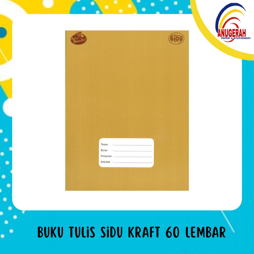 

BUKU TULIS DS KRAFT ISI 60 LEMBAR SIDU MURAH (PCS)