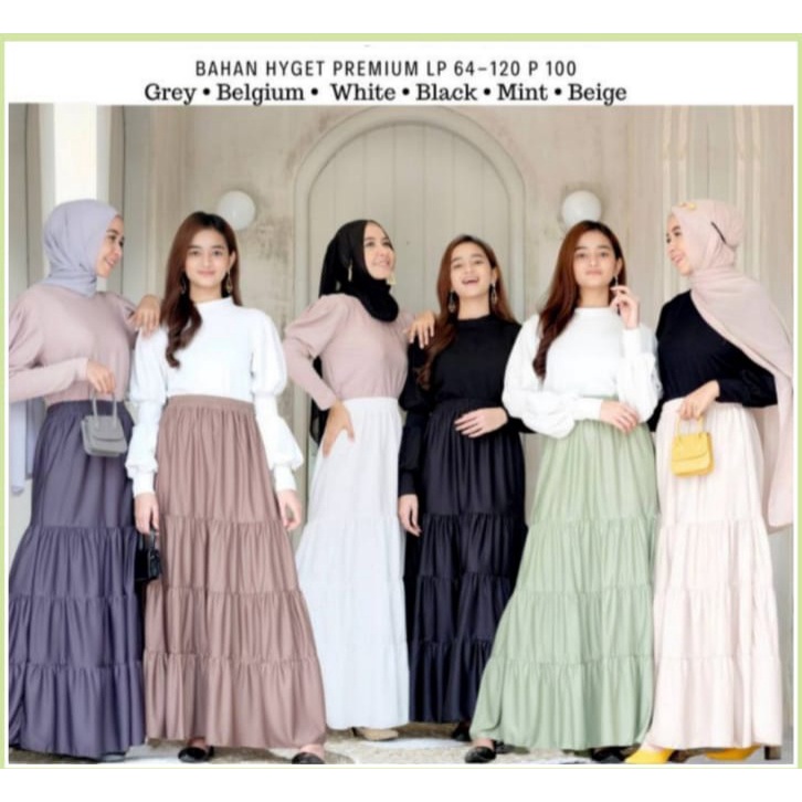 GS- ROK MAYUNG 4 TINGKAT PREMIUM/ROK WANITA PANJANG/ROK MUSLIM/MAXY SKIRT