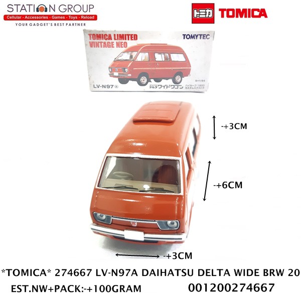 TOMICA 274667 LIMITED VINTAGE-N97A DAIHATSU DELTA WIDE BROWN 20 DIECAST