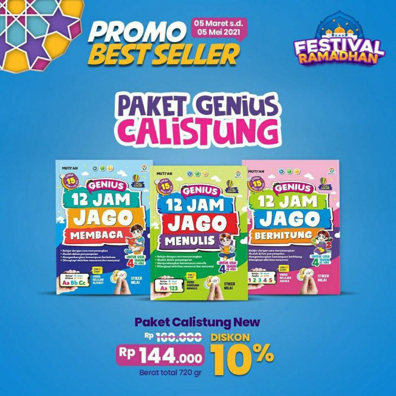 Buku 12 jam Jago Calistung - jago calistung -berhitung calistung - buku calistung-buku anak