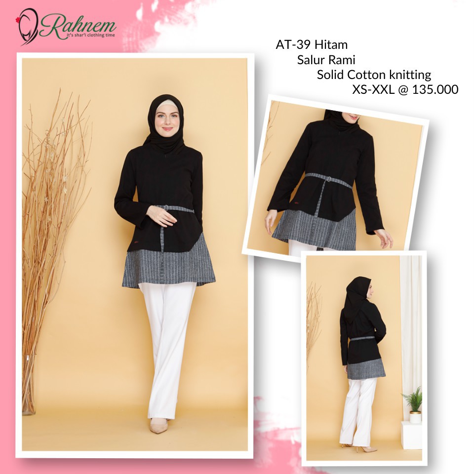 Atasan Rahnem Terbaru AT-39 / Tunik Wanita Jumbo / Tunik Kaos / Kaos Wanita / Fashion Muslim