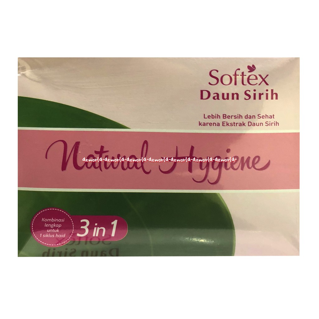 Softex Daun Sirih Natural Hygiene 3In1 16pads Pembalut Wanita Wing Dengan Sayap Softexx Kemasan Box Softek