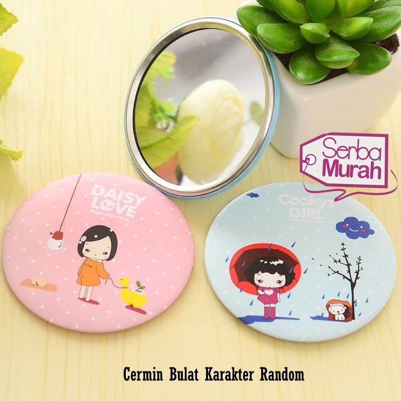 Kaca Cermin Make Up Mini Motif Kartun/Cermin Bulat Karakter