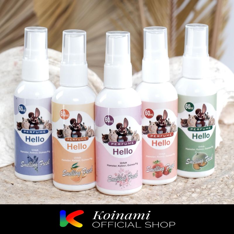 PARFUM HELLO 60 ml / PARFUM hamster kelinci guinea pig / minyak wangi hewan / BTM