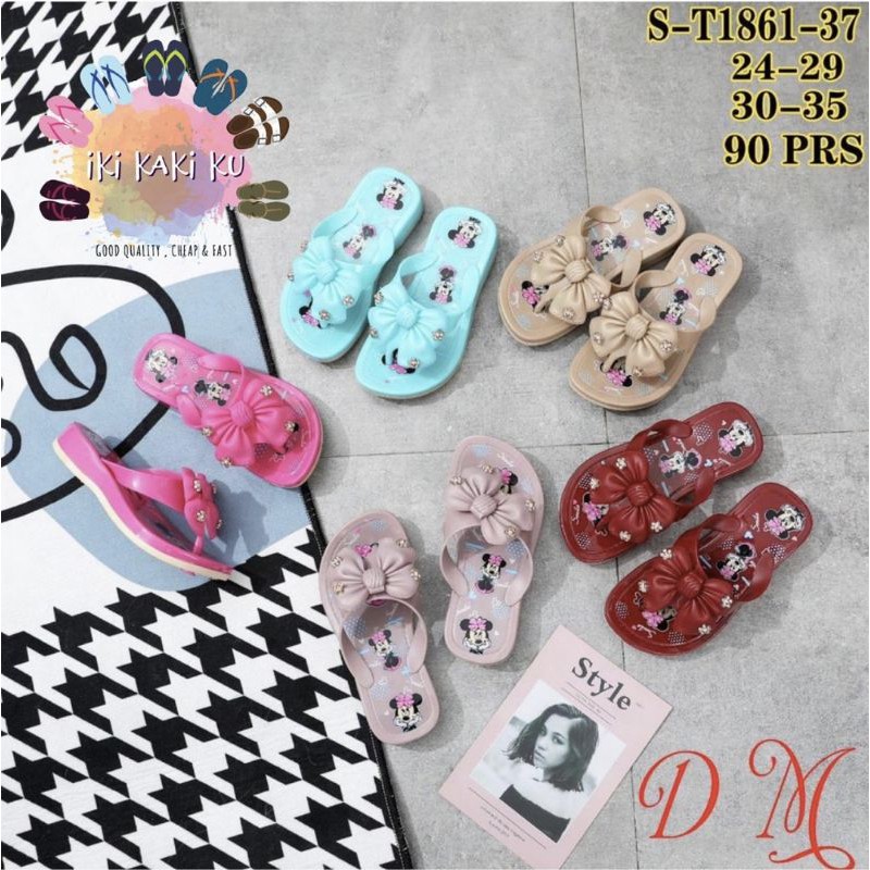 SANDAL JEPIT ANAK PEREMPUAN BERGAMBAR MIKI MINI SANDAL PESTA/MALL GLANZTON 1861-37 UKURAN 30-35