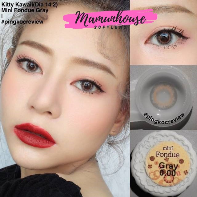 ORIGINAL SOFTLENS Kitty Kawaii Mini Fondue Series Soflens Soflen Gray Grey Brown Coklat Natural Soft