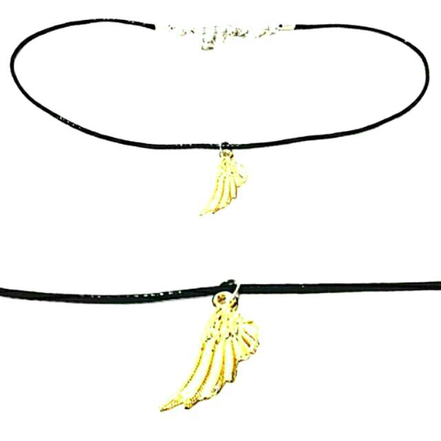 Baby Choker Necklace Golden Half Wing | Kalung Handmade