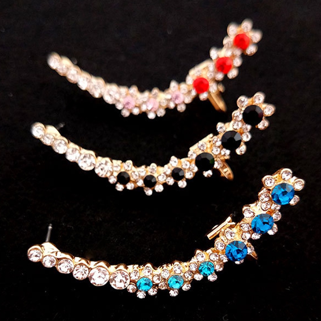 Hu Hu Hu Hu Hu Alat Bantu Pasang Kacamata♡ 1pc Anting Stud Tindik Desain Kepingan Salju Aksen Berlian Imitasi Untuk Wanita